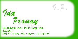 ida pronay business card